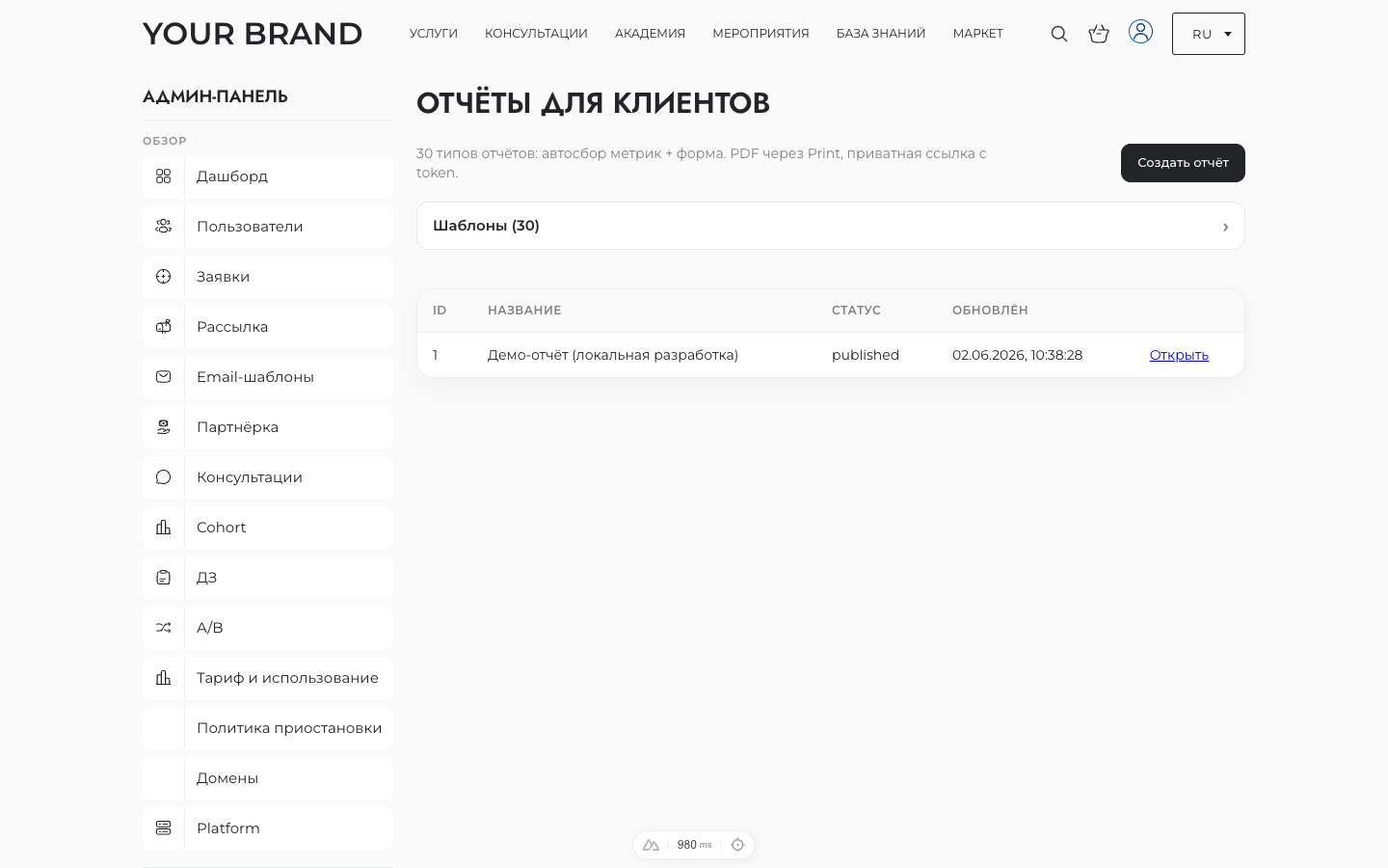 Отчёты